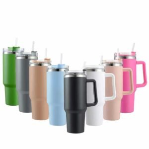 Stanley 40 Oz (1200ML) Stainless Steel Vacuum Insulated Tumbler with Straw –Random Colors | Stanley ( Plain)