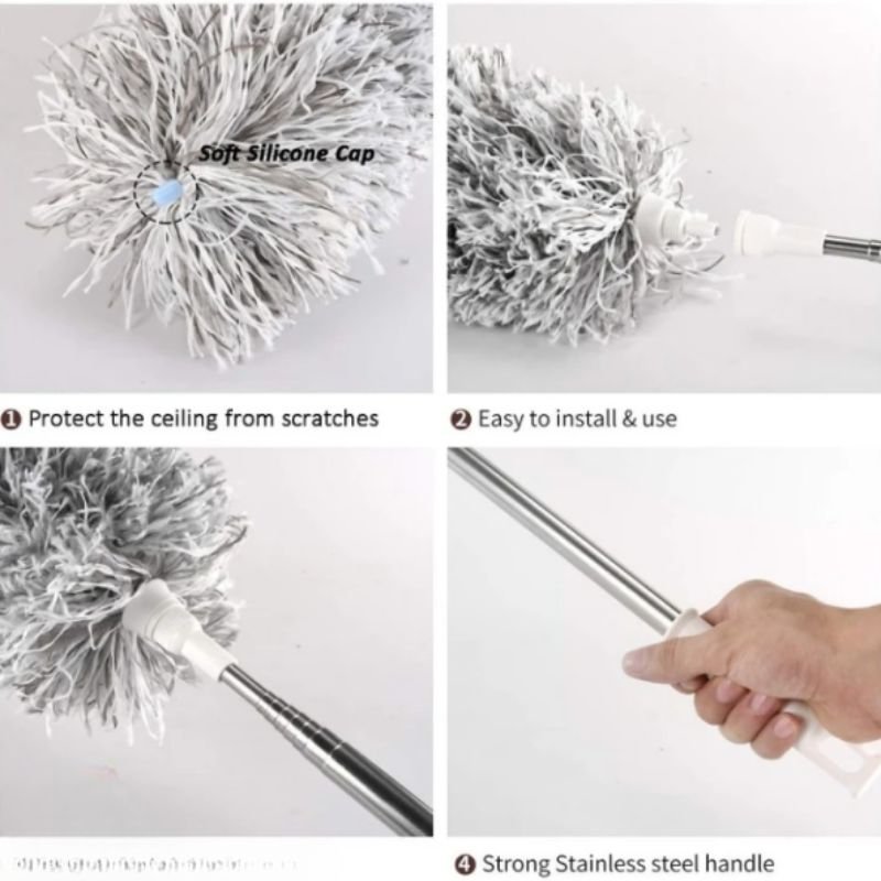 Extendable Microfiber Duster with Telescopic Handle | Long Reach, Bendable Head & Washable Cleaner - Image 4
