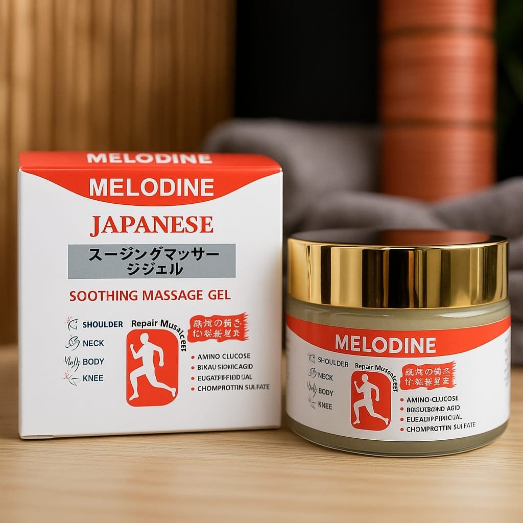 MELODINE Japanese Soothing Massage Gel – Fast-Absorbing Herbal Relief for Muscle & Joint Pain (Neck, Back, Knee, Shoulder 30gram