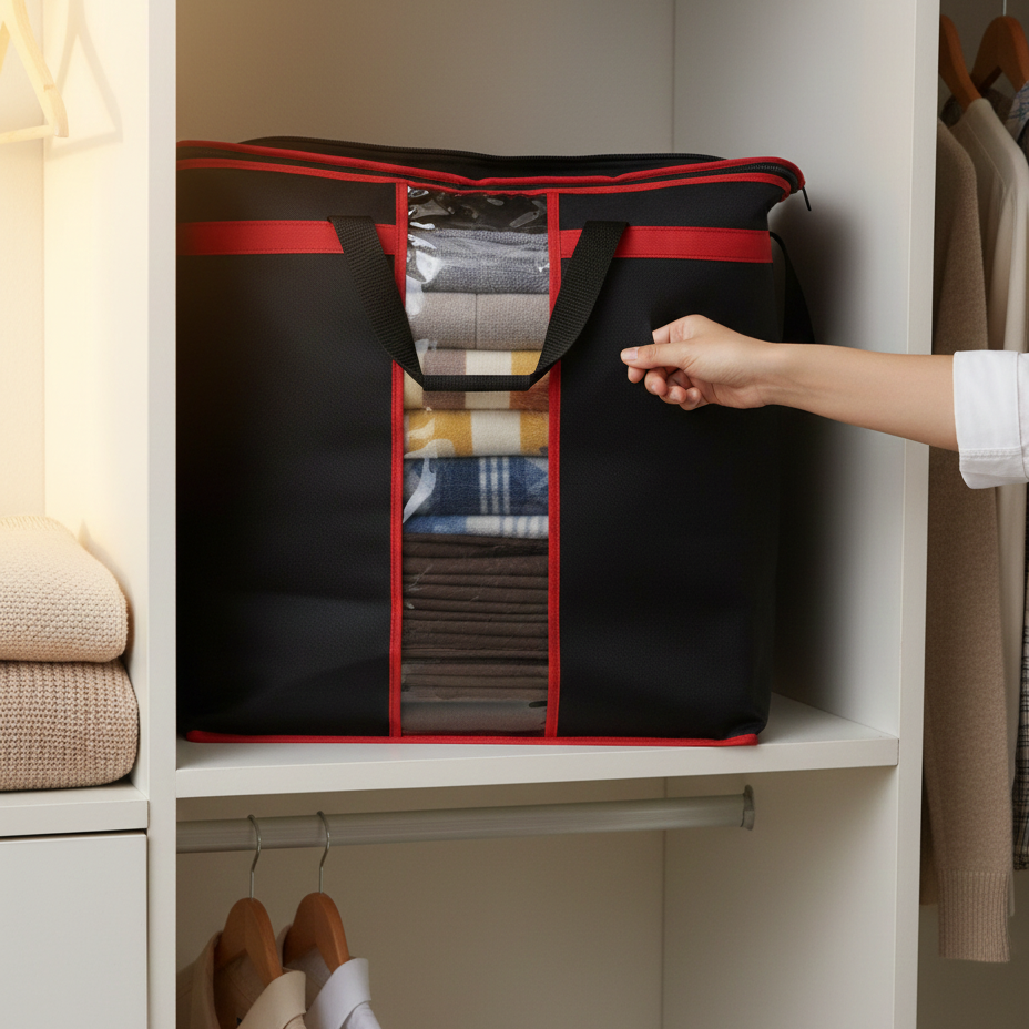 Large Storage Bag Organizers – Heavy-Duty Clothes & Blanket Storage Solution | Foldable, Spacious, Durable - Image 2