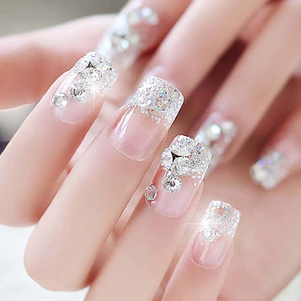 Multicolor 12 Pcs Stylish Artificial Nails Set For Fashionable Look And Easy Application (Random Design) - Image 2