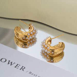 ZJX-169 Pearl Bali – Elegant Korean Style Earrings, Stylish Fashion Jewellery for Women