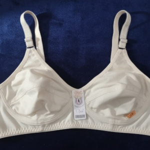 Jersey Soft Fabric Non-Padded Bra for Women – Plain Comfortable & Lightweight Everyday Wear Lingerie in Beige, Available Sizes 32 to 42