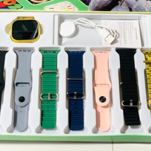 Q804 Imran Khan New Model Watch – Golden Color with 7 Straps & Original Metal Strap