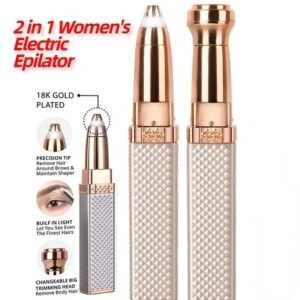 2-in-1 Women's Electric Epilator & Painless Shaver – USB Rechargeable Hair Remover for Face, Body, Bikini & Eyebrows