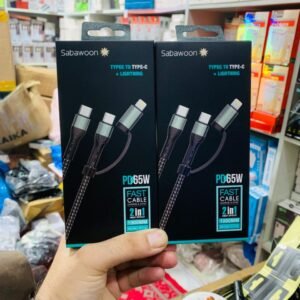 Sabawoon S112 2‑in‑1 Cable | New Model PD 65W | 100% Original Quality | Fast Charging