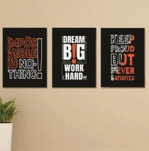 Set of 3 Wooden Photo Tile Wall Art Frames (8×11 Inches) – Premium MDF Spiritual Wall Décor with Easy Stick Back