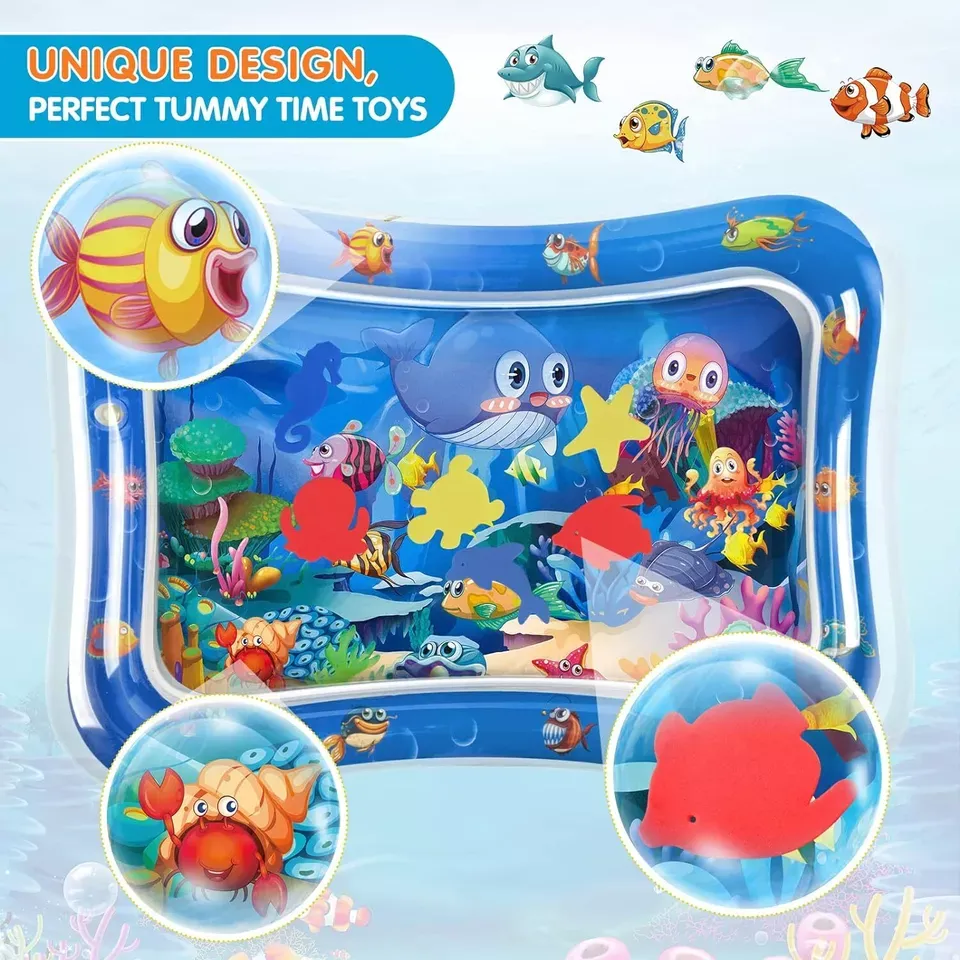 Inflatable Water Play Mat – Premium Baby Toy for Infants & Toddlers (3–24 Months), Muscle Strengthening & Sensory Development, 27.4x21.5x2.2 inch (Random Color) - Image 3