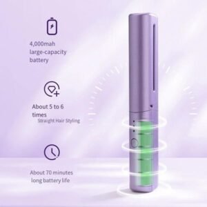 Travel Comb Cordless Rechargeable Hair Straightener | Portable Mini Hair Styling Tool for Smooth, Shiny Hair Anytime