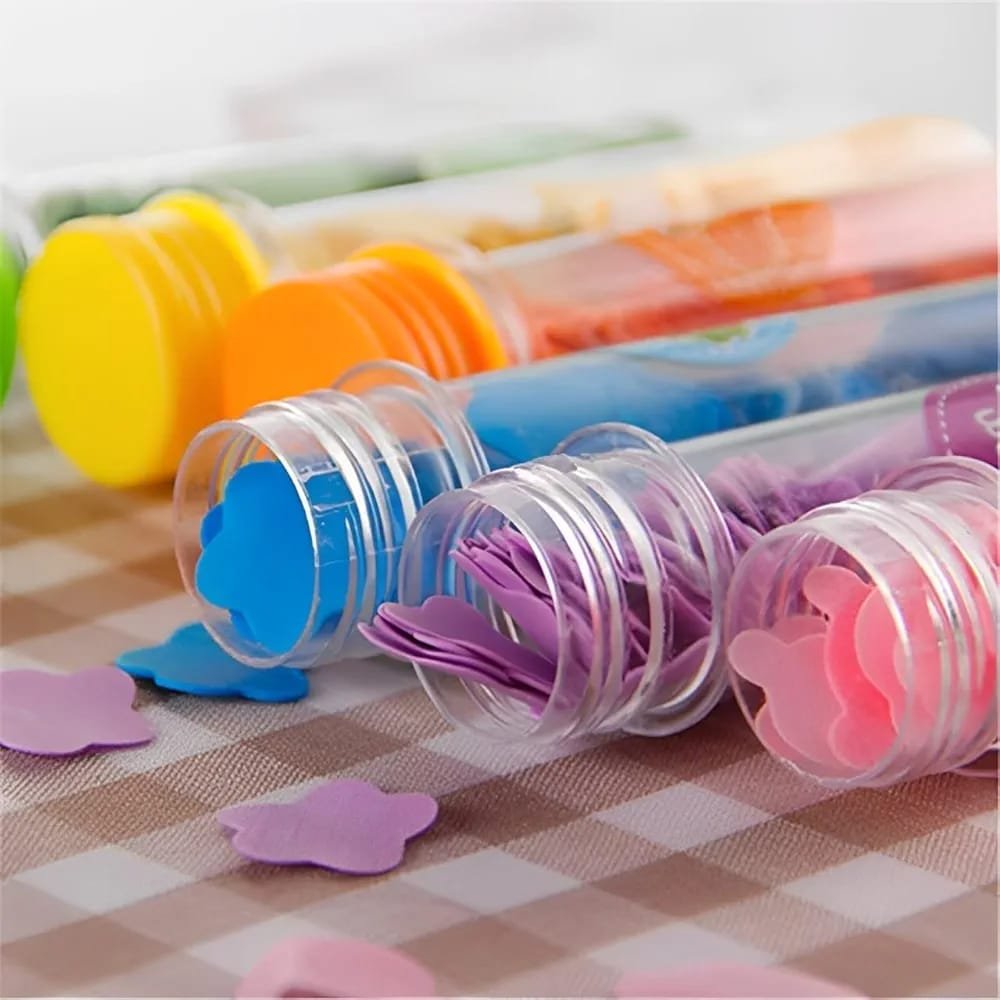 100 Pcs Disposable Flower Paper Soap With Portable Tube Multi Color Travel Sheets For Hand Washing And Outdoor Use Premium Quality (Random Color) - Image 4