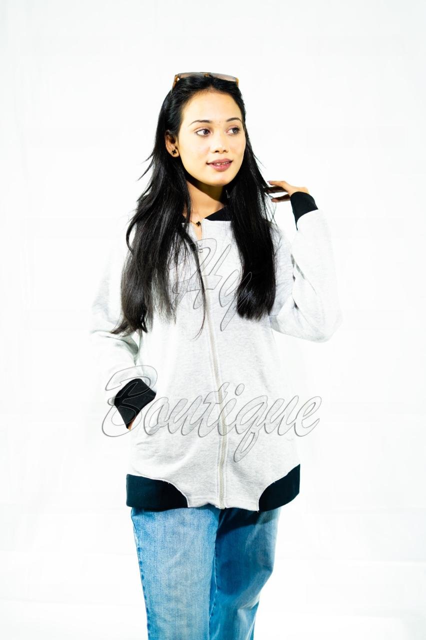 Winter Collection Women’s Plain Grey Jacket | Stylish & Warm Outerwear | Elegant Winter Fashion for Ladies