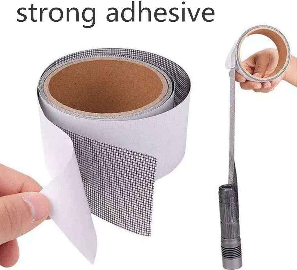 Mesh Roll Tape Window Screen Repair Patch – Strong Self-Adhesive Fiberglass Mesh, Easy DIY Screen Repair Tape for Windows & Doors (2 Meter) - Image 2