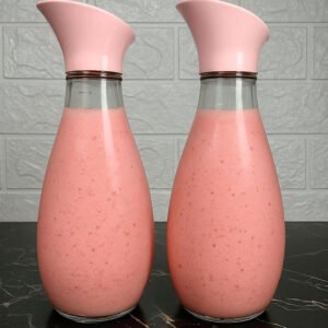Turkish Style 1400 Ml Heavy Glass Bottle Elegant Durable Classic Design For Daily Use And Storage (Random Color Cap)