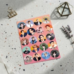 BTS All Member K‑Pop Sticker Sheet 4x6 Inches Waterproof Durable High Quality Print PVC Practical Choice For Fans Laptop Notebook And Decoration