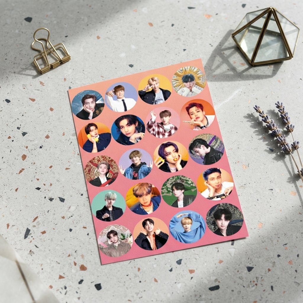 BTS All Member K‑Pop Sticker Sheet 4x6 Inches Waterproof Durable High Quality Print PVC Practical Choice For Fans Laptop Notebook And Decoration