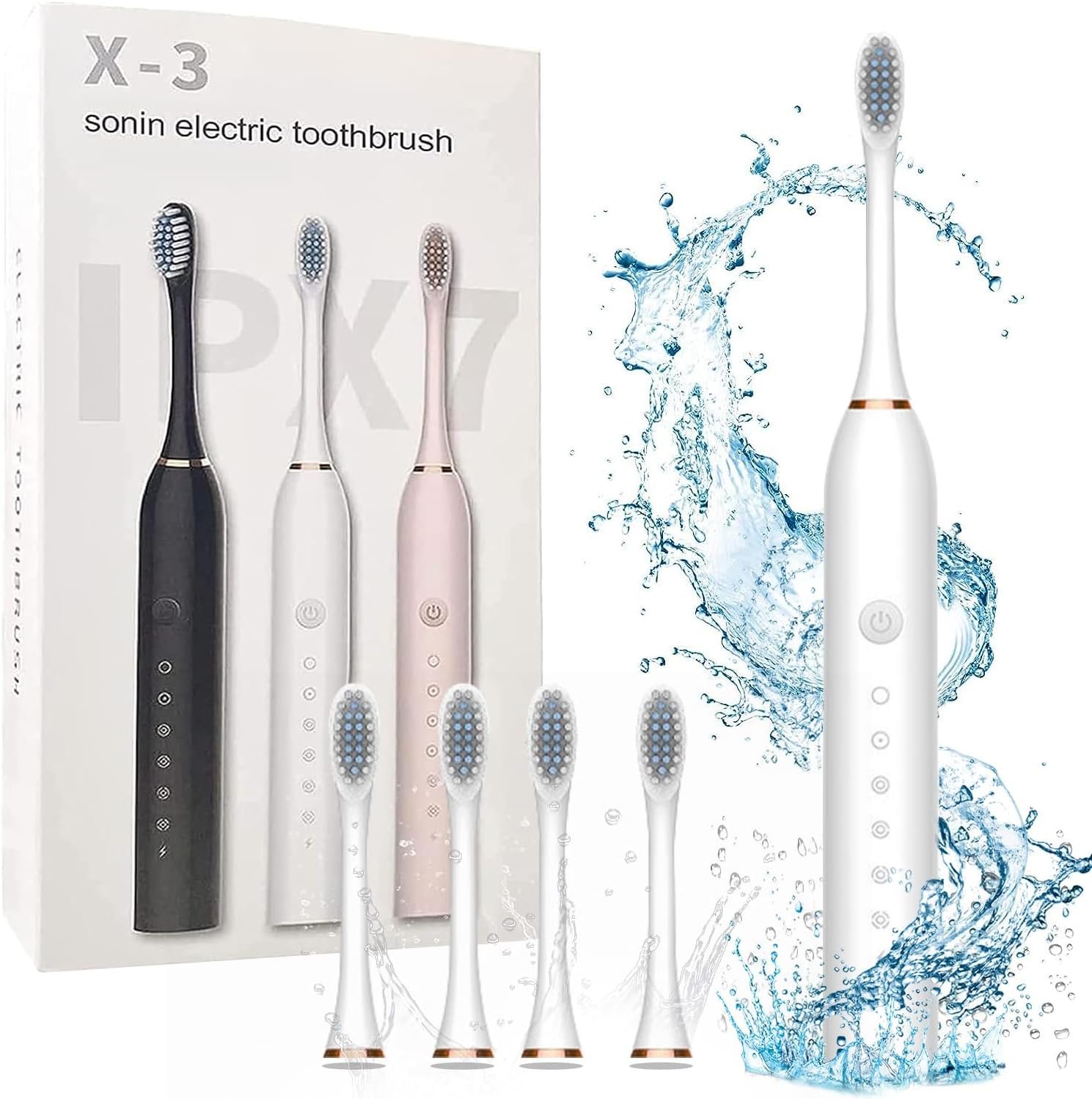 Rechargeable Electric Toothbrush With 2 Extra Heads | USB Charging Rechargeable Total Washable Electronic Whitening Teeth Brush for Oral Care - Image 4