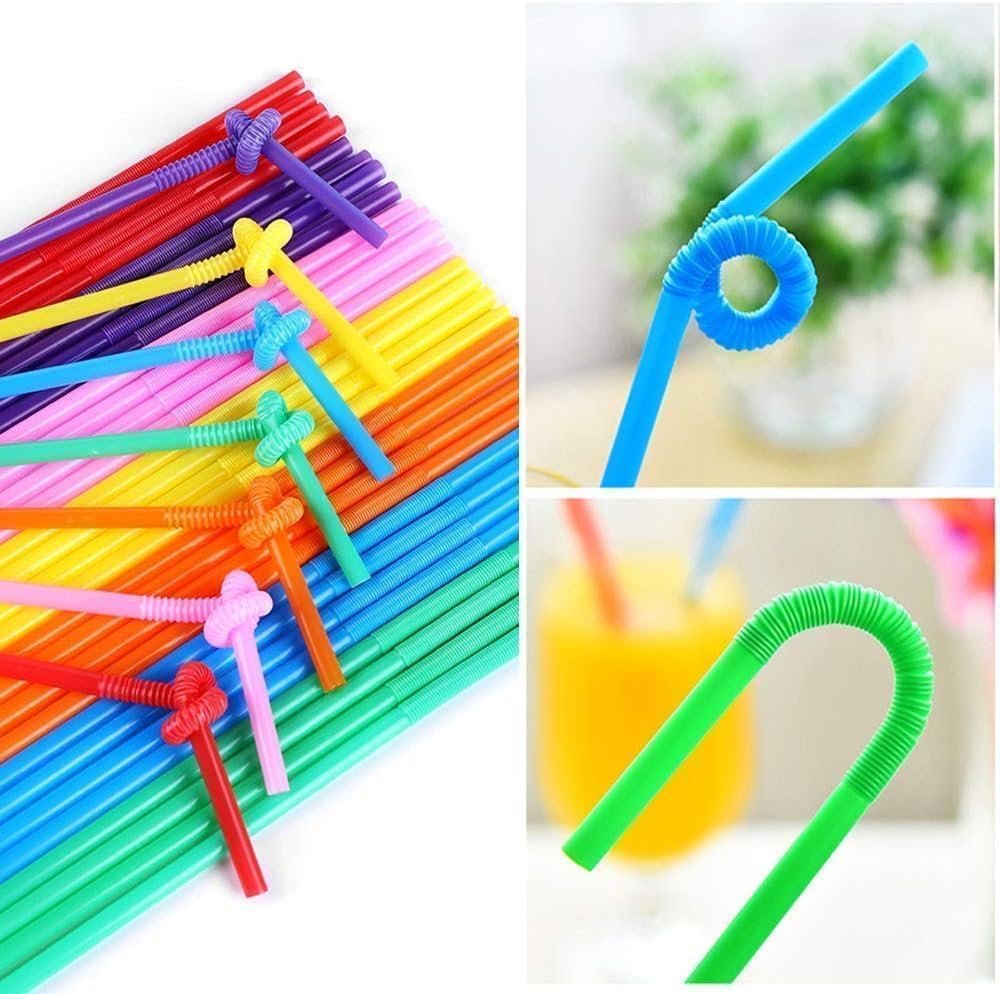 Colorful Flexible Drinking Straws – 50 Pcs Disposable Bendy Plastic Straws – Mixed Colors for Parties, Birthdays, Weddings & Events - Image 3