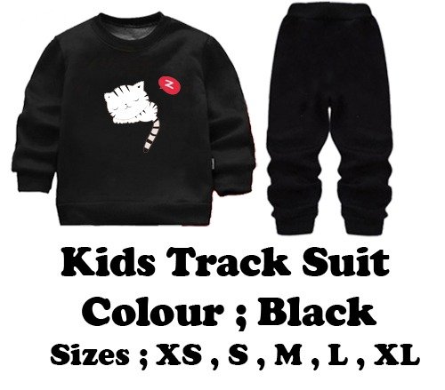 Black Cat Printed Kids Tracksuit | Winter Fleece Sweatshirt & Trouser Set for Boys & Girls – Warm, Cozy & Stylish Outfit FOR BABY AND KIDS - Image 5