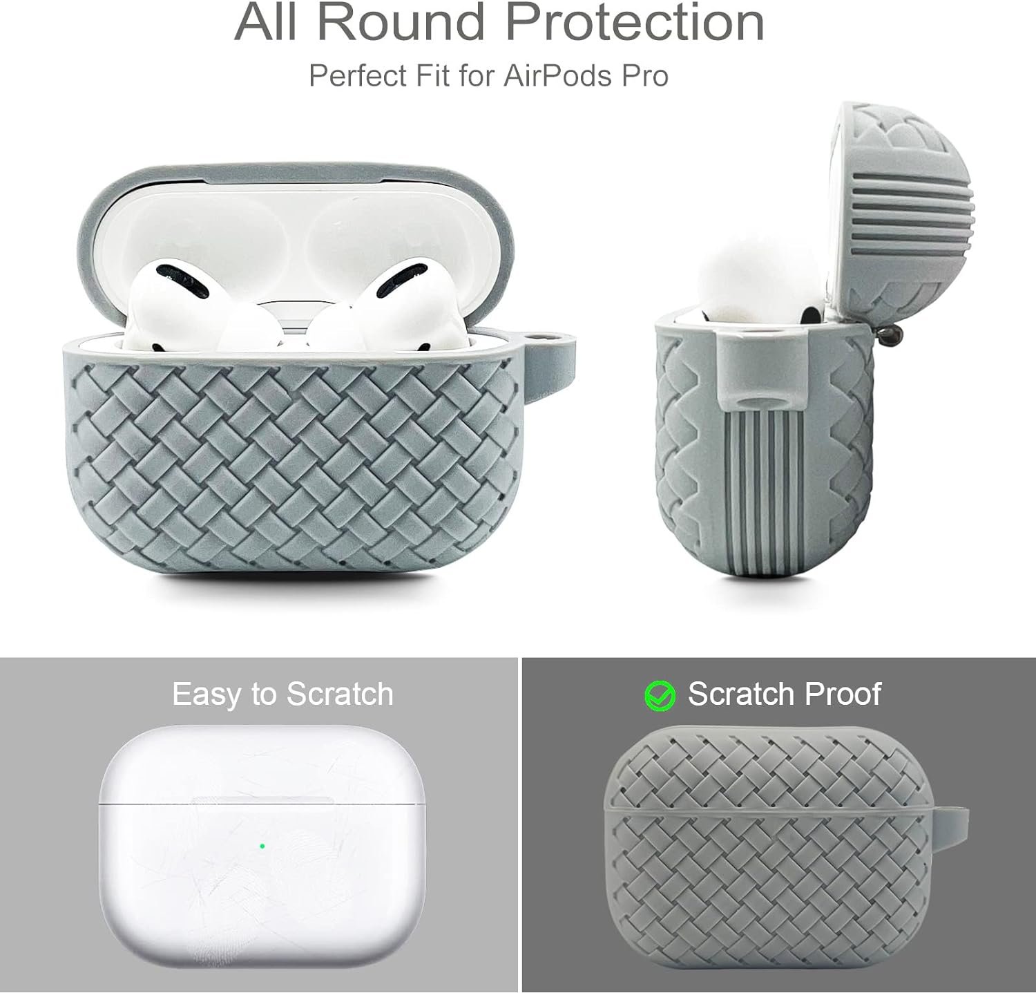 Silicone Breathable Braided Case Cover – Soft TPU Protective Charging Case (Random Color) - Image 4