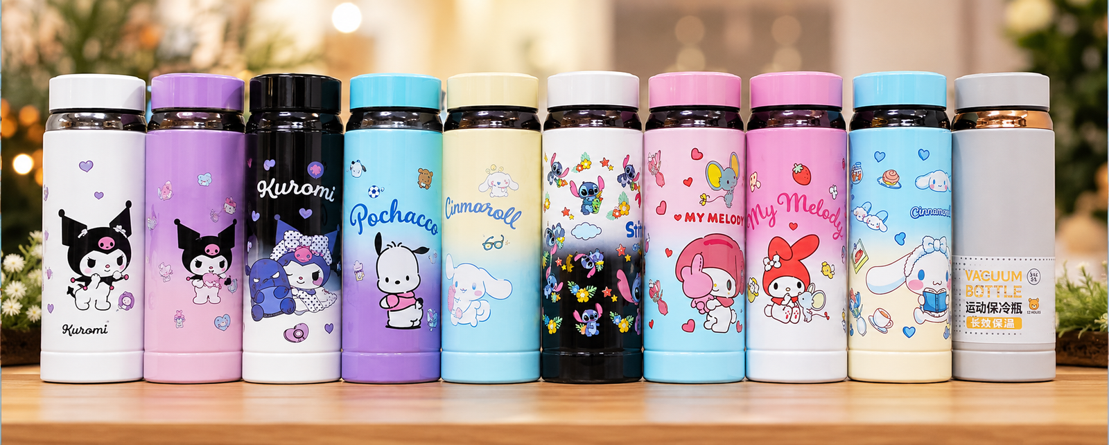 Premium Cartoon Print Stainless Steel Water Bottle – Double-Wall Vacuum Insulated Cute Character Flask - Random Color - Image 2