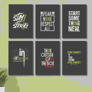6 PC Motivational Quote Wall Decor Cardboard Phototiles Durable Elegant Stylish Inspiring And Unique Decorative