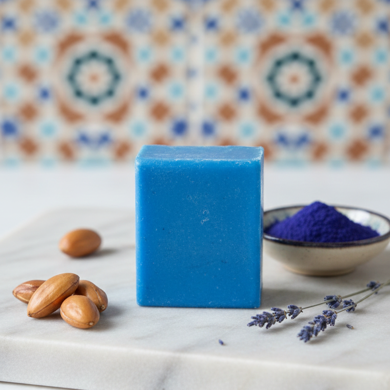 Midhat Apparel Moroccan Blue Soap For Premium Personal Care - 100Gram - Image 4