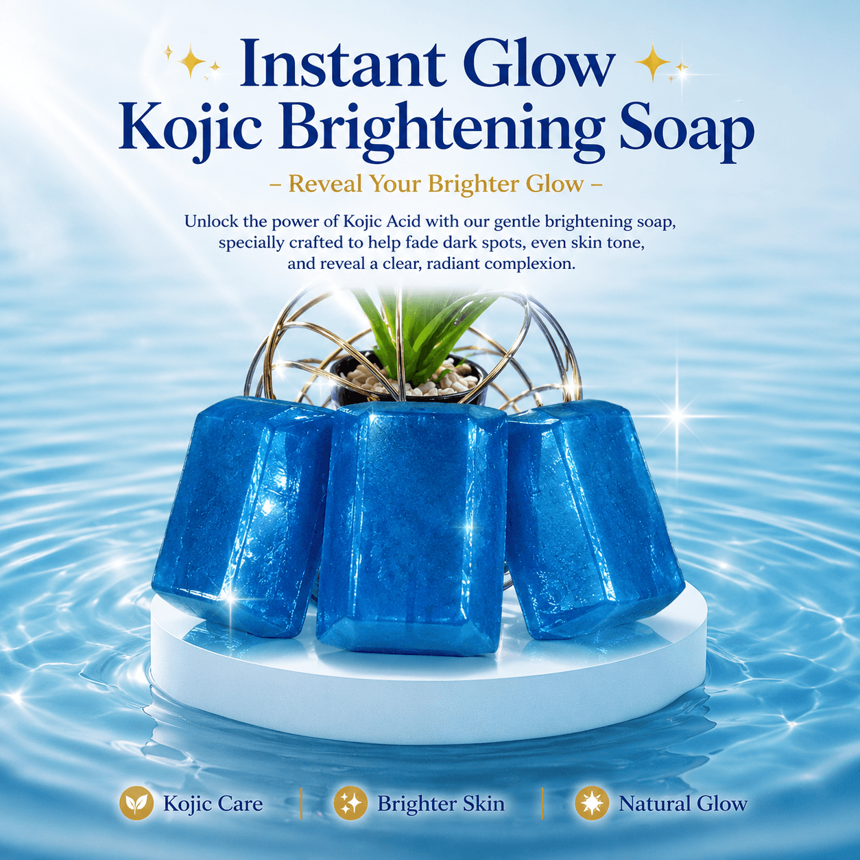 Instant Glow Kojic Brightening Soap | Skin Brightening, Dark Spot Care & Even Skin Tone | Daily Face & Body Soap - Image 2