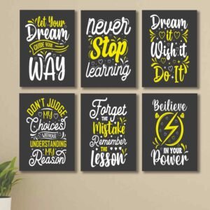 Set of 6 Wall Art Wooden Phototile Frames for Wall Decor