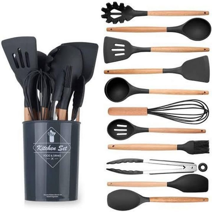 Silicone Utensils set with plastic holder temperature Resistance - Image 3