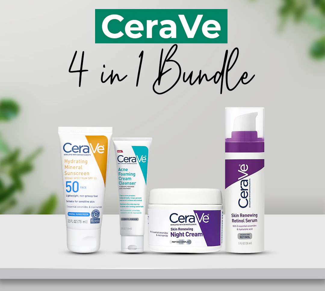 CeraVe 4 in 1 Skincare Kit Night Cream, Sunblock, Cleanser & Serum for Radiant Skin - Image 5