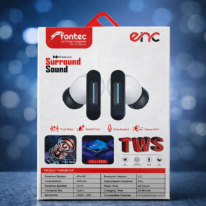 Fontec Winner True Wireless Earbuds – Bluetooth 5.3 Gaming Airbuds with ENC Noise Reduction, RGB Light & Up to 30 Hours Playtime (White)
