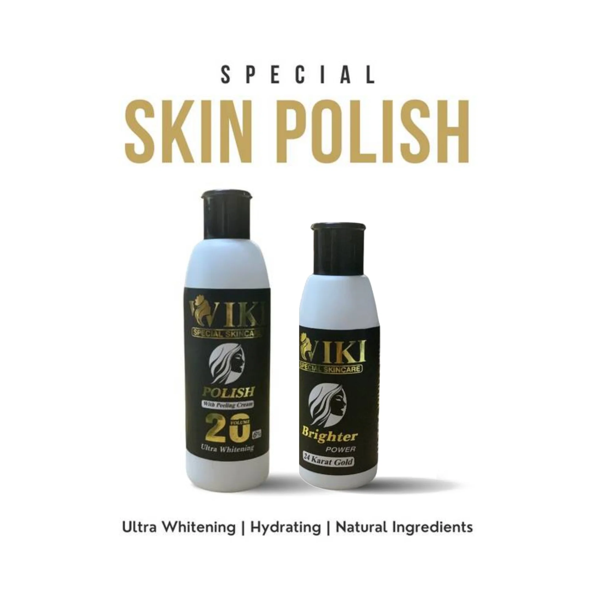 VIKI Special Skincare Brighter Power 24K Gold & Polish Peeling Cream – Ultra Whitening Set (Black) - Image 2