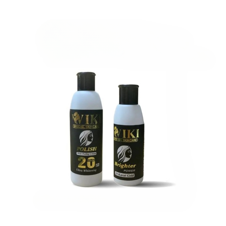 VIKI Special Skincare Brighter Power 24K Gold & Polish Peeling Cream – Ultra Whitening Set (Black) - Image 3