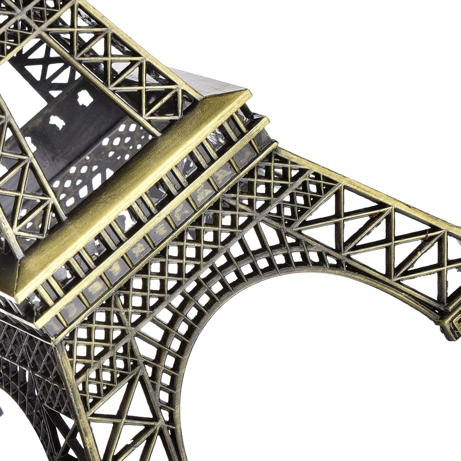 7-Inch Eiffel Tower Statue Home Decor | Bronze Alloy Metal Paris Landmark Model for Desk, Shelf & Gift - Image 2