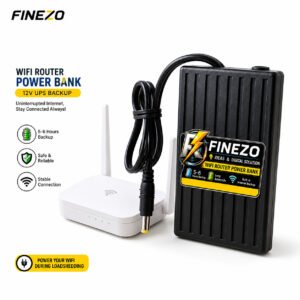 Finezo WiFi Router Power Bank 12000mAh – Mini UPS with 5-6 Hours Backup