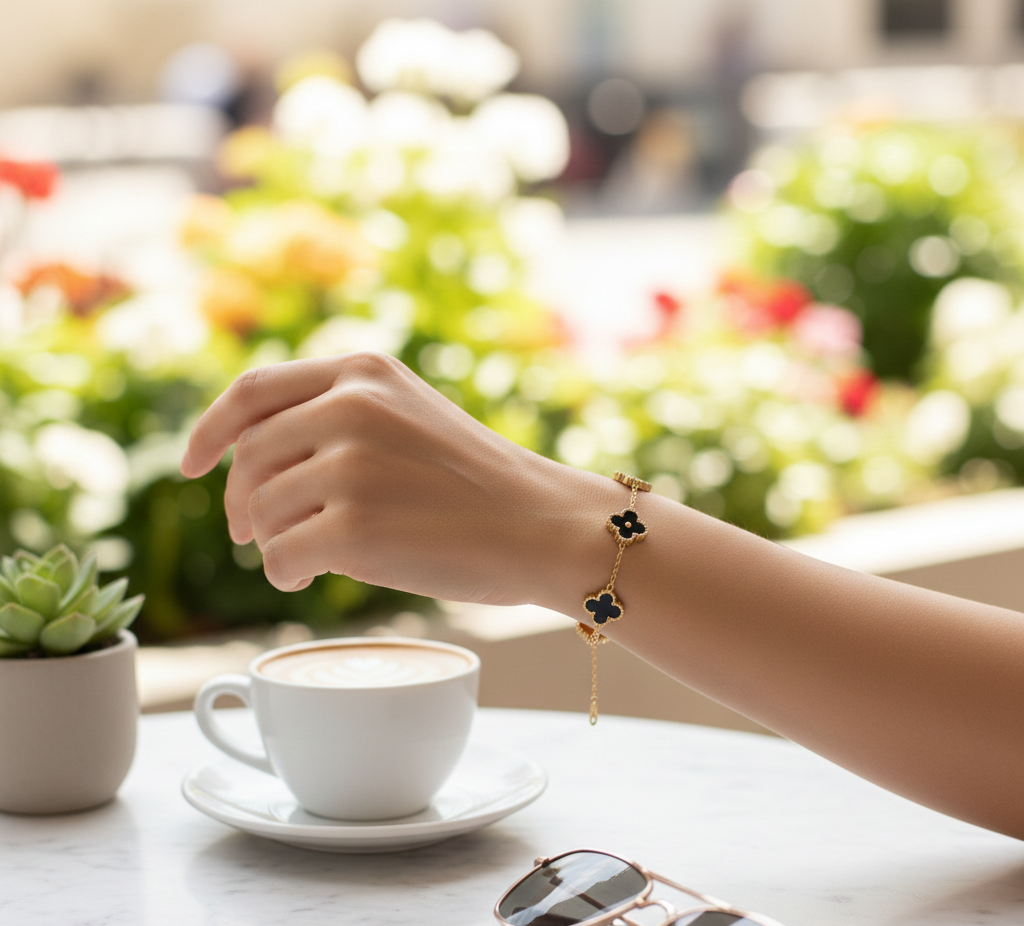 QXT-134 Clover 2-in-1 Bracelet – Stainless Steel | Versatile & Stylish Accessory - Image 2