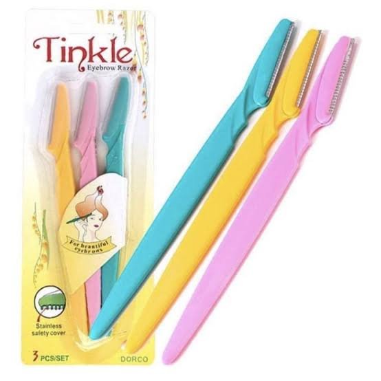Tinker Eyebrow and Face Razor Set – Pack of 3 Plastic Razors for Precise and Gentle Hair Removal(Random Color) - Image 3