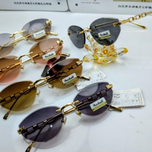 A8501 LAS - Ladies Fancy Rimless Sunglasses Stylish Fashion Eyewear With Gradient Lenses And Metal Frame