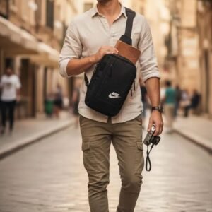 Crossbody Sling Bag for Men & Women | Travel Chest Bag | Hajj & Umrah Essential Shoulder Bag | Lightweight Nylon Messenger Bag