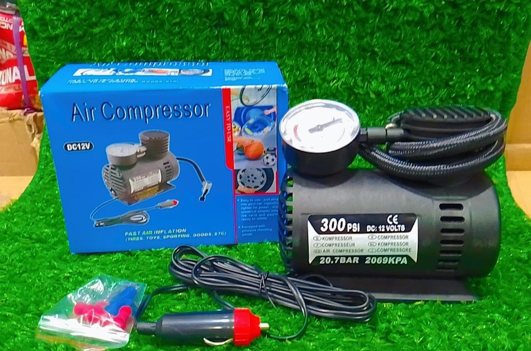 300 PSI DC 12V Air Compressor – Portable Car Tyre Inflator with Pressure Gauge - Image 3