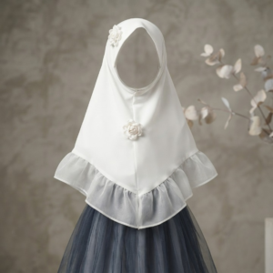 Kids Girls Hijab Korean Chiffon With Handmade Flower