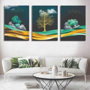 Set of 3 Wall Art Wooden Phototile Frames for Wall Decor