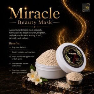 Miracle Beauty Face Mask 50g – Natural Brightening Mask for Glowing Skin, Dark Spots, Even Skin Tone & Smooth Texture