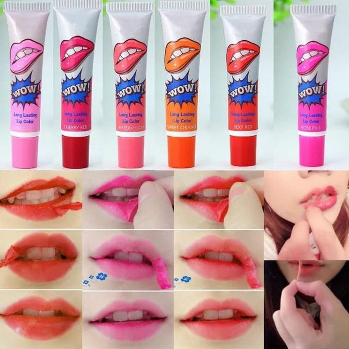 6 Pcs Peel Off Wow Lipstick Lip Gloss - Cosmetic Product Designed For Lip Care And Daily Makeup Routine - Image 3