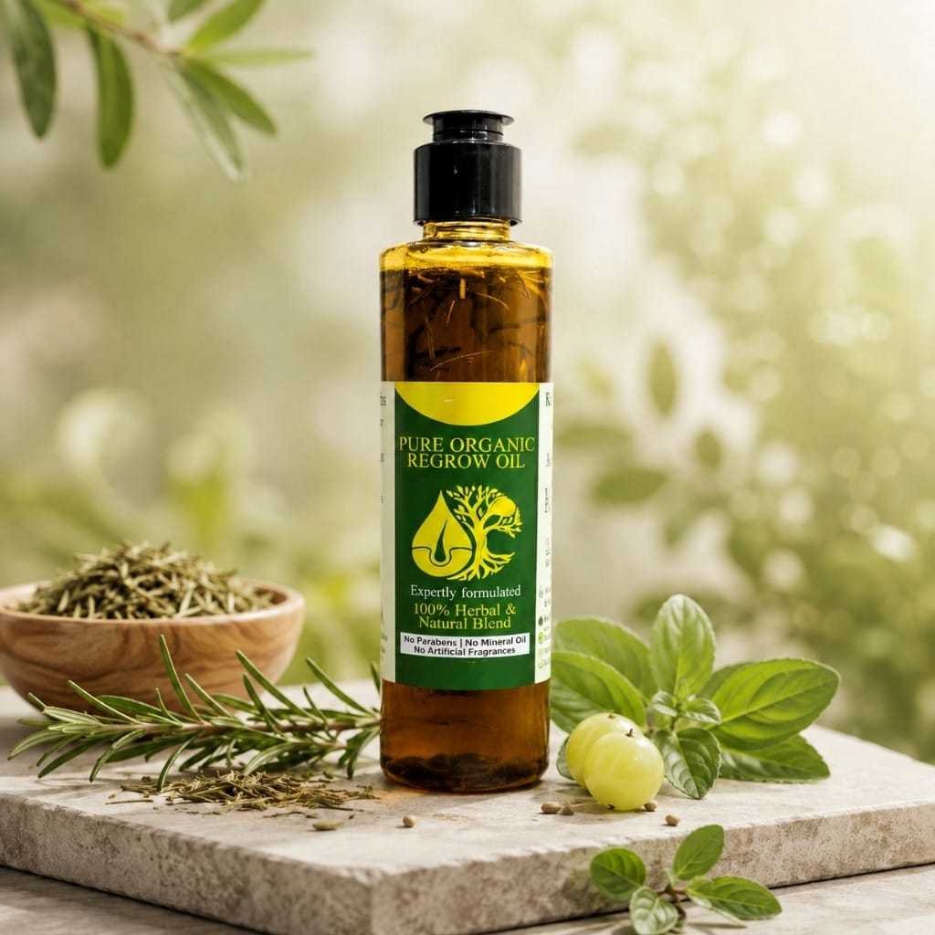 Pure Organic Regrow Hair Oil - 100% Natural Hair Growth & Anti-Hairfall Solution - Image 2