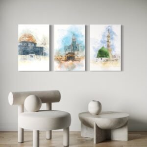 Set of 3 Premium Wall Art Photo Tiles – Modern Home Decor Sets 8x11