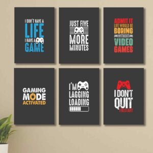 Set of 6 Wall Art Wooden Phototile Frames for Wall Decor