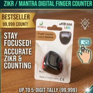 Digital Finger Counter LED Electronic Tasbeeh & Tally Counter 99999 Counts | Random Color
