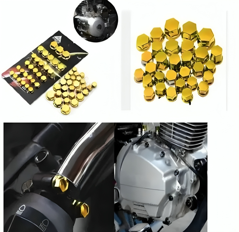 Bike Motorcycle Fancy Nut Bolt Cover – Universal Fit (Plastic, Random-Color) - Image 3