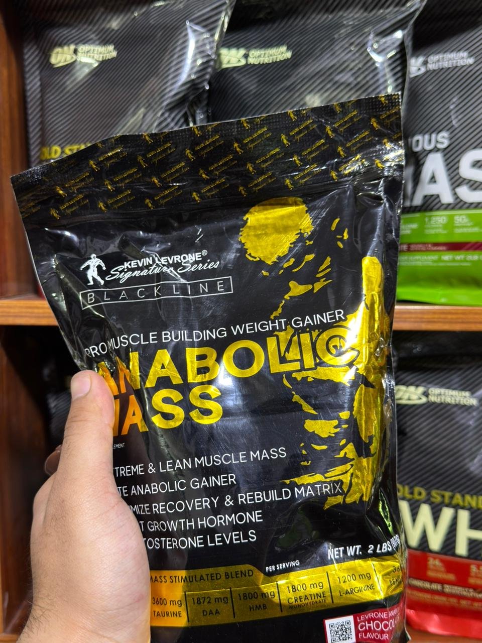 Kevin Levrone Signature Series Blackline Anabolic Mass 2lbs Chocolate Flavor Pro Muscle Building Weight Gainer - Image 4